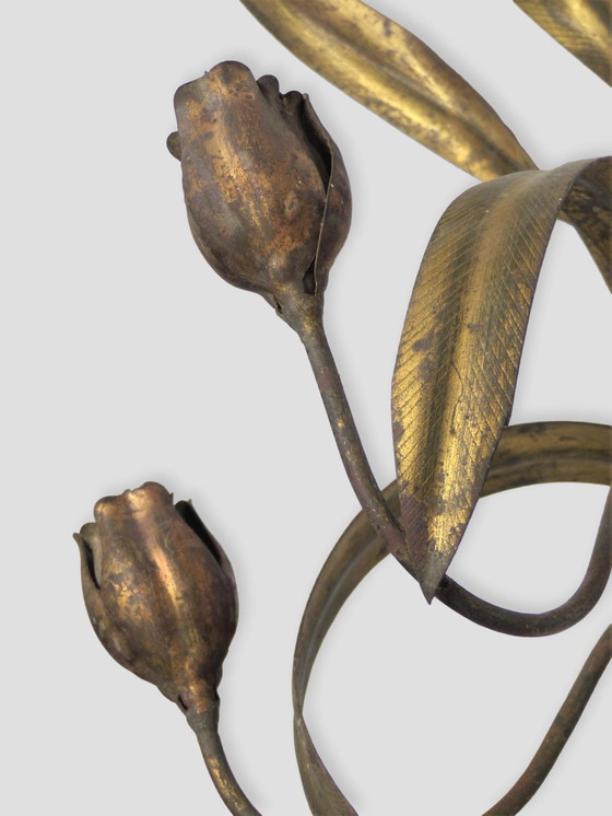 Image 1 of Pair Of Wall Lights With Leaves And Tulips