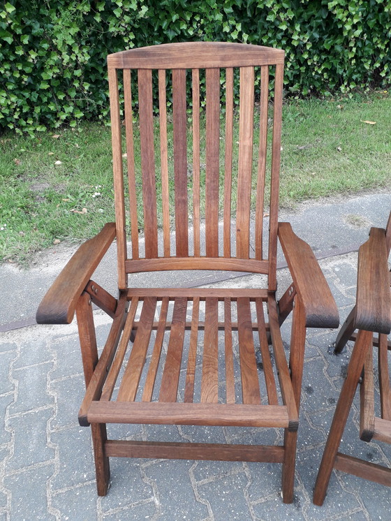 Image 1 of 5 Teak & Garden teak booth chairs, folding