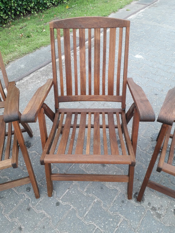 Image 1 of 5 Teak & Garden teak booth chairs, folding