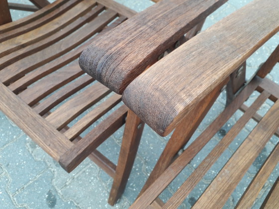 Image 1 of 5 Teak & Garden teak booth chairs, folding