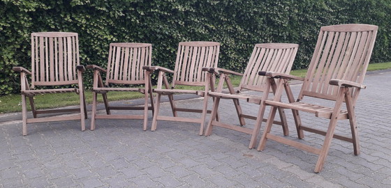 Image 1 of 5 Teak & Garden teak booth chairs, folding