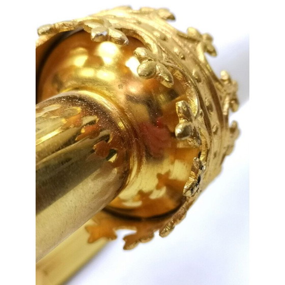 Image 1 of Vintage gold plated and enameled wall lamp by artist Jozsef Engelsz