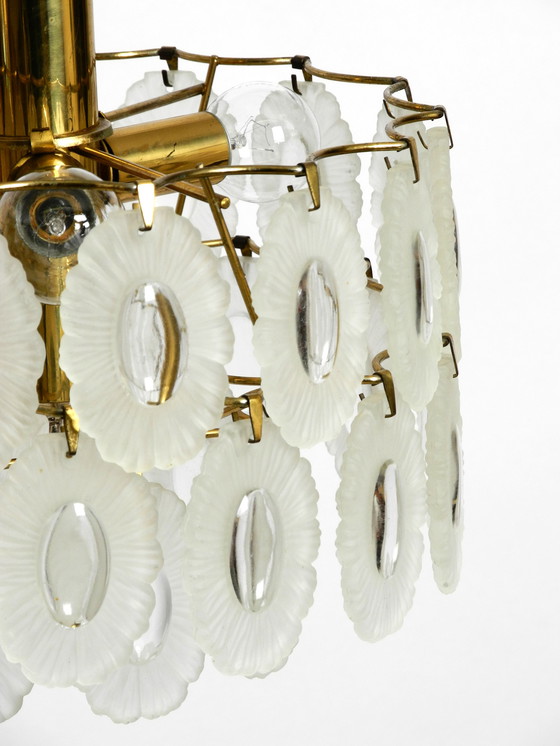 Image 1 of Italian Mid Century chandelier with oval Murano glasses