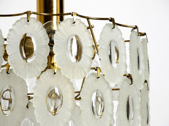 Image 1 of Italian Mid Century chandelier with oval Murano glasses