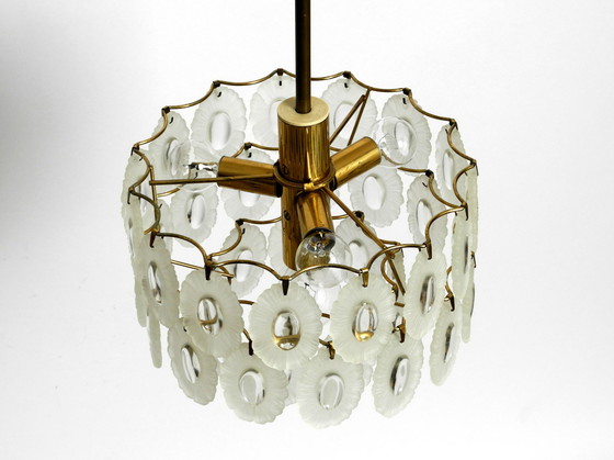 Image 1 of Italian Mid Century chandelier with oval Murano glasses