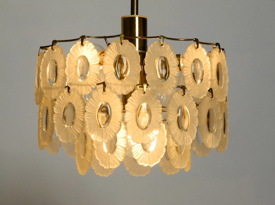 Image 1 of Italian Mid Century chandelier with oval Murano glasses