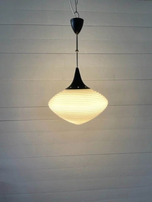 Pendant lamp 1950s by KamenickÃ½ Senov opaline glass