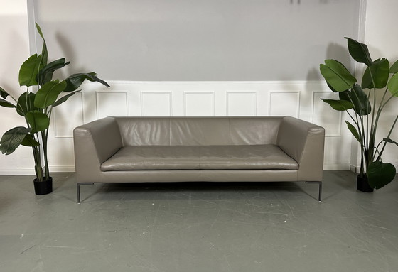 Image 1 of B&B Italia Charles designer brand sofa leather couch + stool