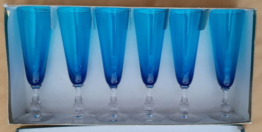 6 Mouth Blown Czech Glasses