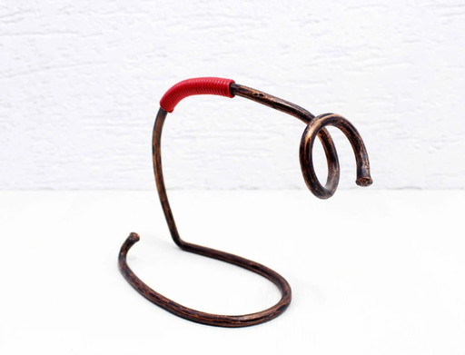 Porte-bouteille vintage en laiton dans le style de Carl Aubock.