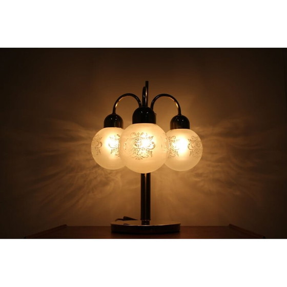 Image 1 of Vintage glass table lamp by Preciosa, Czechoslovakia 1980