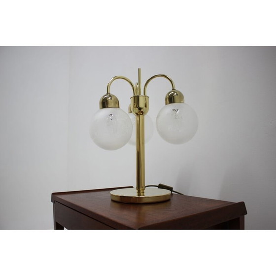 Image 1 of Vintage glass table lamp by Preciosa, Czechoslovakia 1980