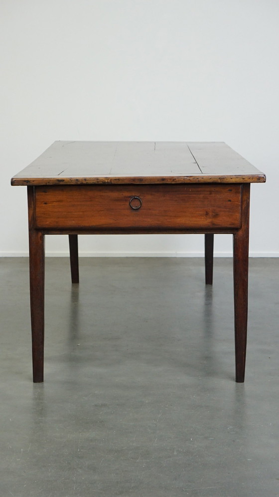 Image 1 of French Peasant Dining Table With Large 2 Drawers