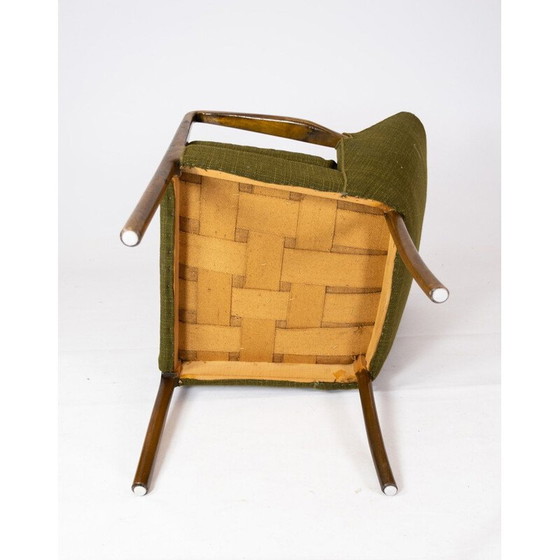 Image 1 of Poltrona vintage in betulla e tessuto verde scuro, Danimarca 1950