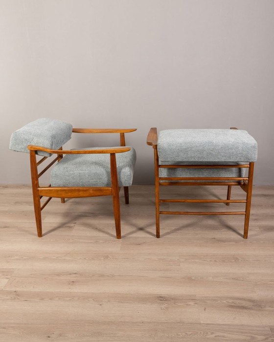 Image 1 of Set di 2 poltrone italiane vintage in tessuto grigio