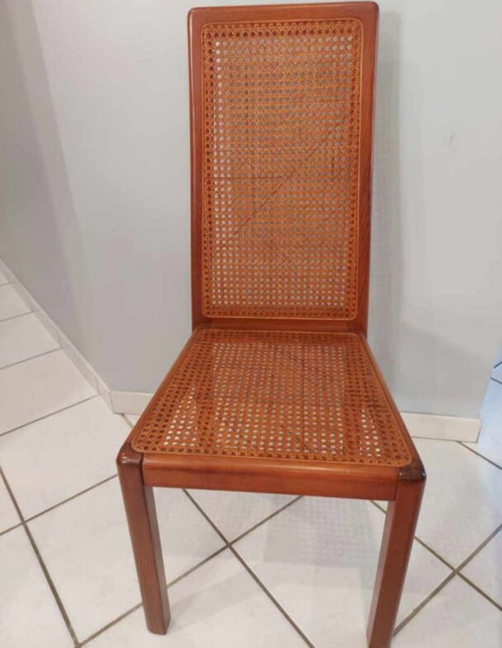 Image 1 of Set di 6 sedie in canna di design italiano vintage degli anni '70