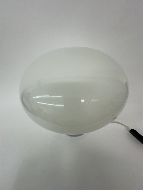 Image 1 of Table lamp space age frosted glass with chrome, 1970s