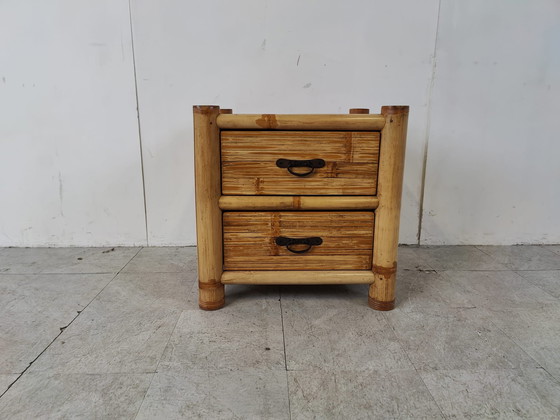 Image 1 of Meuble de chevet vintage en bambou