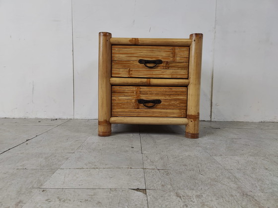 Image 1 of Meuble de chevet vintage en bambou