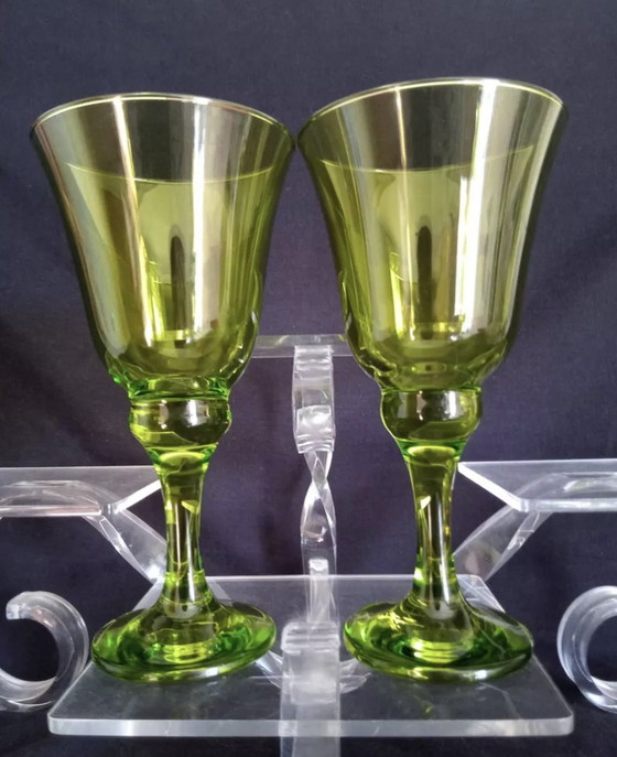 Image 1 of Bormioli Rocco - Set Of 12 Green Wine Glasses