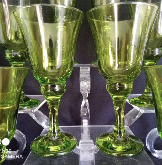 Image 1 of Bormioli Rocco - Set Of 12 Green Wine Glasses