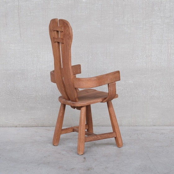 Image 1 of Vintage brutalist oak chair by De Puydt, Belgium 1970