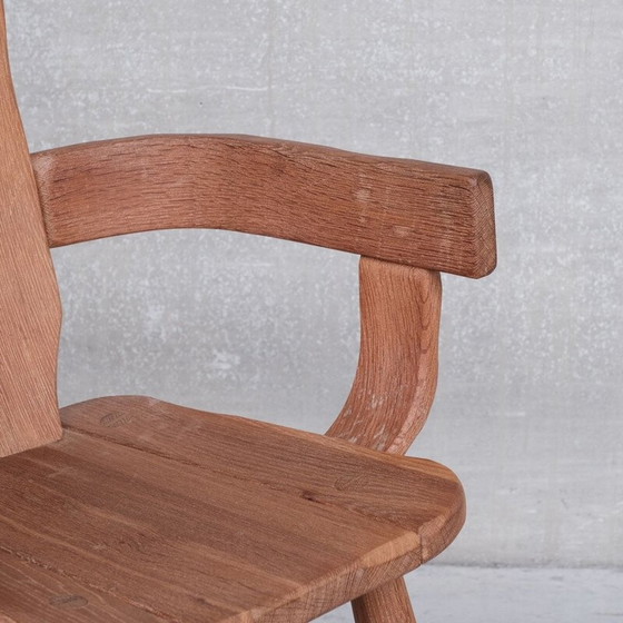 Image 1 of Vintage brutalist oak chair by De Puydt, Belgium 1970