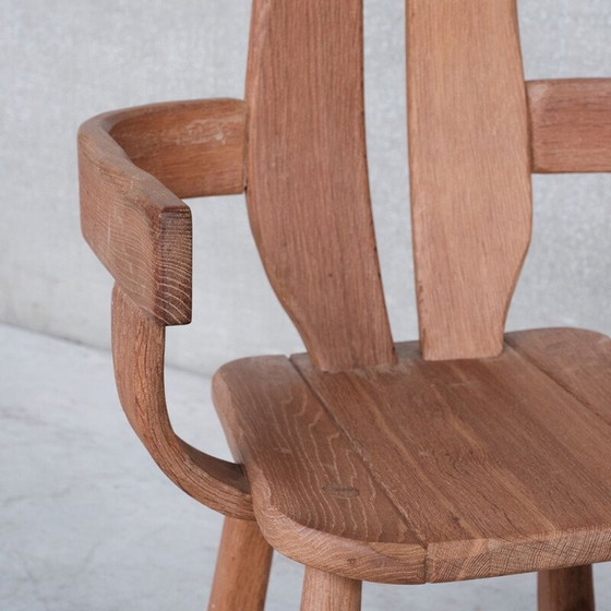 Image 1 of Vintage brutalist oak chair by De Puydt, Belgium 1970