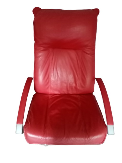 Red Kebe designer chair leather leather