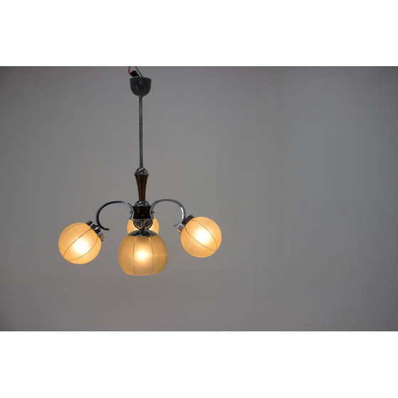 Image 1 of Lampadario cromato Art Déco vintage, 1940