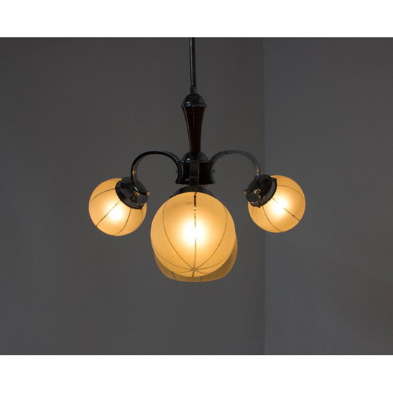 Image 1 of Lampadario cromato Art Déco vintage, 1940