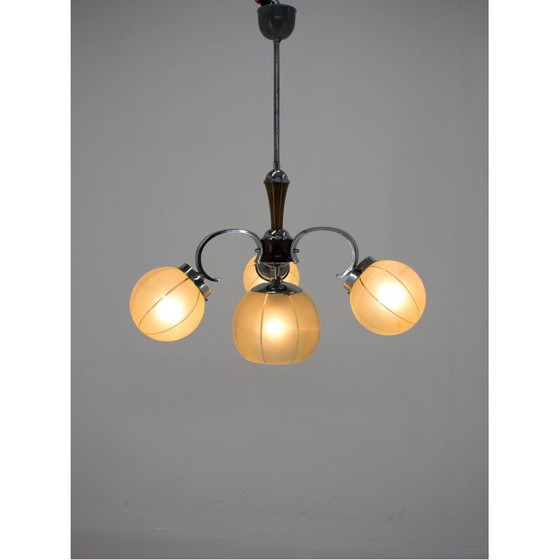 Image 1 of Lampadario cromato Art Déco vintage, 1940