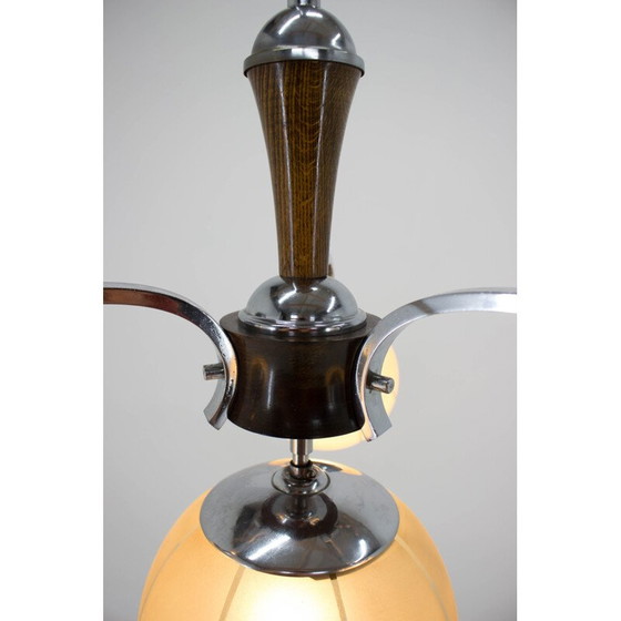 Image 1 of Lampadario cromato Art Déco vintage, 1940