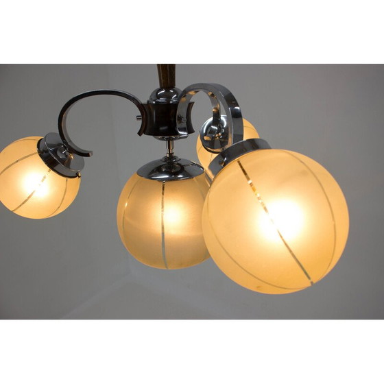 Image 1 of Lampadario cromato Art Déco vintage, 1940