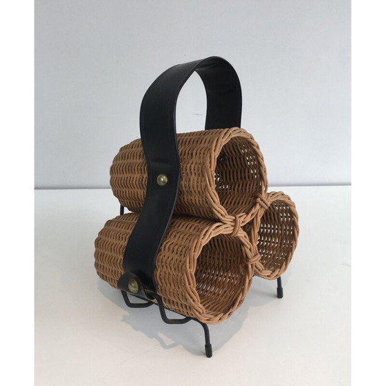 Image 1 of Portabottiglie vintage in rattan, anni '70
