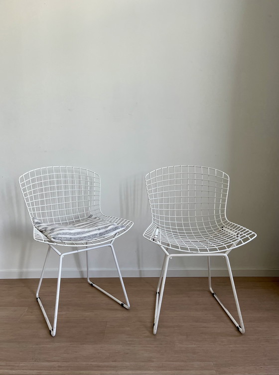 Image 1 of 2x Knoll Harry Bertoia white chair