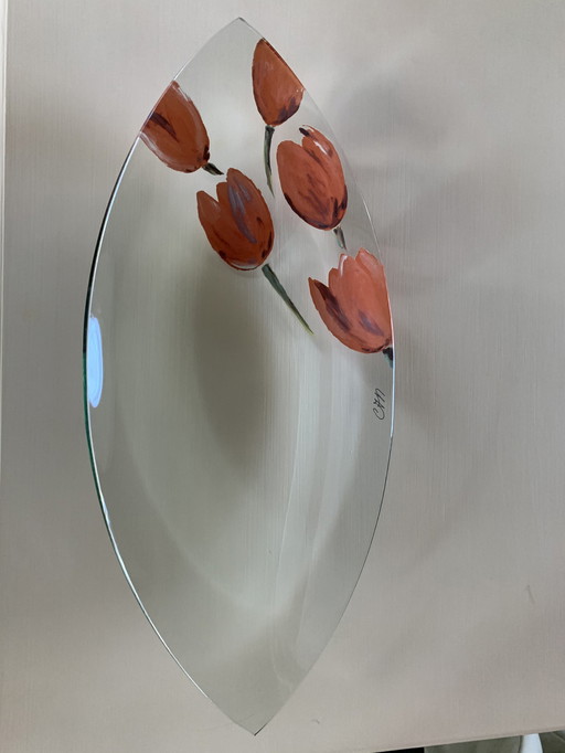 Design Glass Bowl With Tulips Artihove