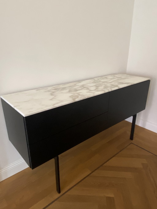 Porro Highboard Modern Black/Marble