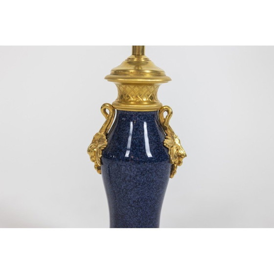 Image 1 of Lampada francese d'epoca in porcellana e bronzo, anni 1880