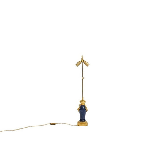 Image 1 of Lampada francese d'epoca in porcellana e bronzo, anni 1880