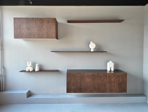 Armario de pared vintage, armarios de pared con estantes de pared