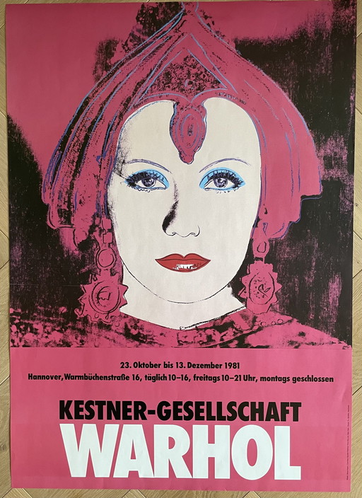 Andy Warhol (1928–1987), Greta Garbo, 1981, Kestner-Gesellschaft Hannover, Original Vintage Poster, Printed In Germany