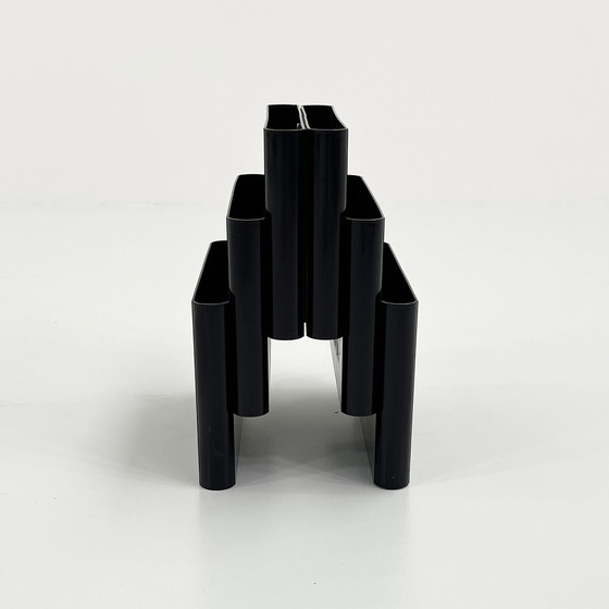 Image 1 of Black Magazine Rack By Giotto Stoppino For Kartell, 1970S