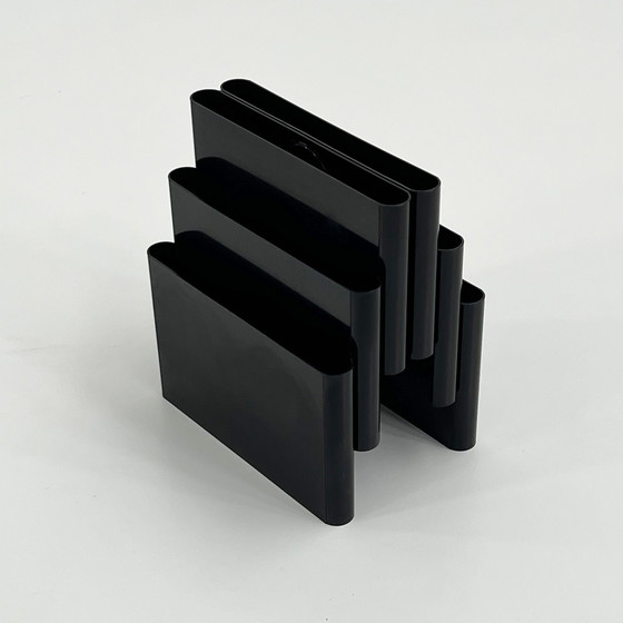 Image 1 of Black Magazine Rack By Giotto Stoppino For Kartell, 1970S