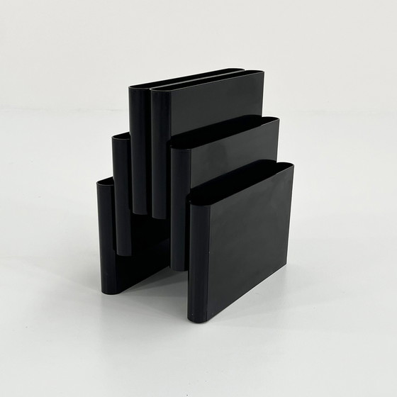 Image 1 of Black Magazine Rack By Giotto Stoppino For Kartell, 1970S