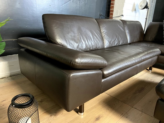 Image 1 of Leather sofa Loop Willi Schillig with stool