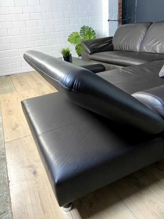 Image 1 of Leather sofa Loop Willi Schillig with stool