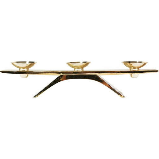 Vintage silver plated metal candlestick by Kurt Radke for Wmf, Germany 1960