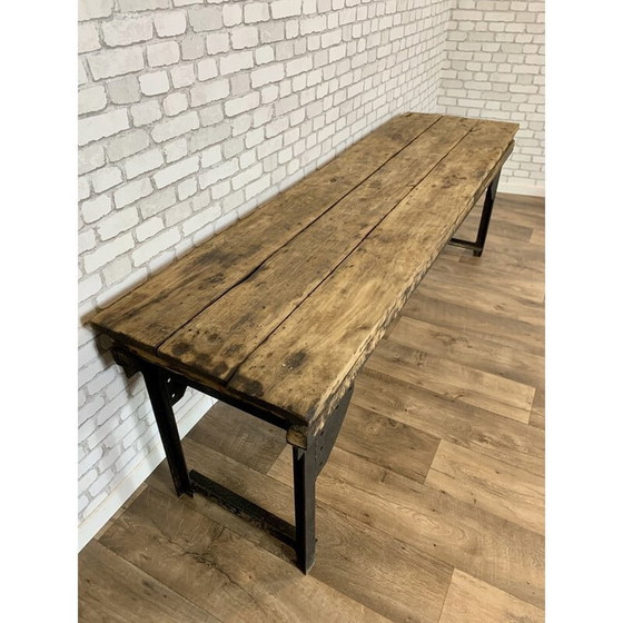 Image 1 of Vintage industrial console in wood and metal