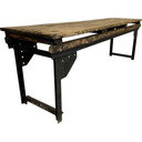 Consolle industriale vintage in legno e metallo